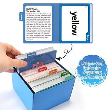 Torlam 520 Sight Words Flash Cards Kindergarten Homeschool Supplies with Card Folders & Rings - High Frequency Site Word for Pre-k Kindergarten 1st 2nd 3rd Grade