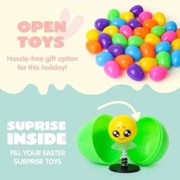 JOYIN 144 PCS Prefilled Easter Eggs with Assorted Toys for Easter Egg Hunt, Party Favors, Basket Stuffers, Classroom Prize Supplies