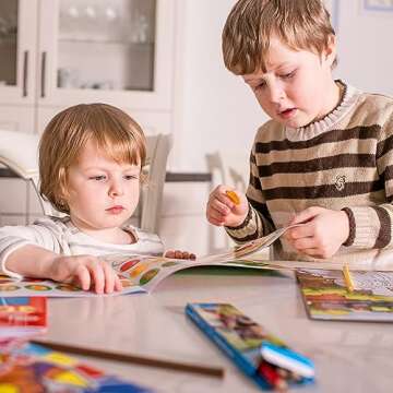 FAVORGEAR Reusable Puffy Sticker Book for Kids – 80+ Restickable Stickers, Toddler Travel Toys for Airplane, Car & Road Trip, Quiet Activities for Ages 2-5, Arts & Crafts Essential, Screen-Free Play