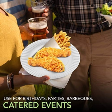 Stock Your Home Bulk Uncoated 9-Inch Paper Plates - 200 Count