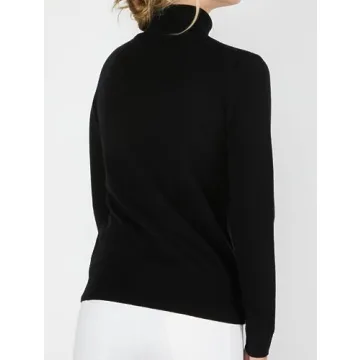 Luxurious Black Cashmere Turtleneck Sweater for Women