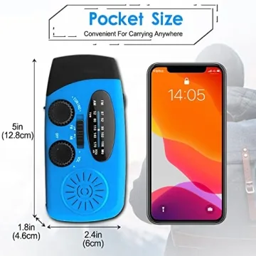 Emergency Crank Radio with Flashlight - 2000mAh Power Bank