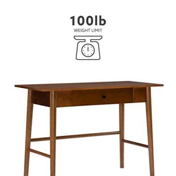 Melissa Mid Century Walnut Desk by Linon