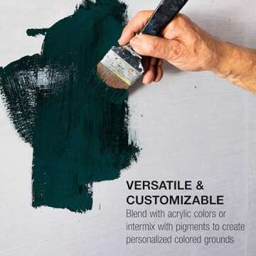 U.S. Art Supply Black Gesso Primer for Acrylic Painting - 16.9oz (500ml) Acrylic Gesso Primer for Oil & Acrylic Paint, Non-Toxic Canvas Primer Superior Coverage - Blendable Black Gesso Paint Artists