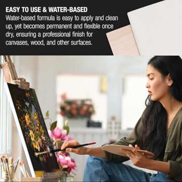 U.S. Art Supply Black Gesso Primer for Acrylic Painting - 16.9oz (500ml) Acrylic Gesso Primer for Oil & Acrylic Paint, Non-Toxic Canvas Primer Superior Coverage - Blendable Black Gesso Paint Artists