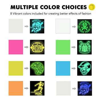 Custom Glow in Dark HTV Vinyl Bundle - 12" x 10"