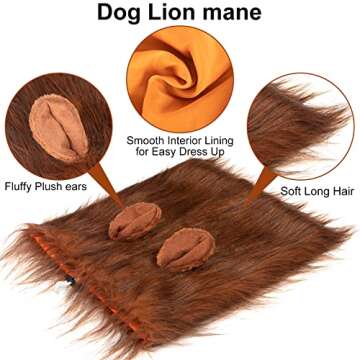 Funny Dog Lion Mane Costume for Medium Dogs