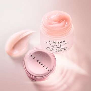 JLO BEAUTY Beso Balm Lip Mask | Ultra-Hydrating Glossy Finish, Visibly Plumps & Softens, Day & Overnight Lip Care Treatment, Vanilla Scented | 1 Pack