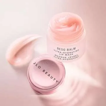 JLO BEAUTY Beso Balm Lip Mask | Ultra-Hydrating Glossy Finish, Visibly Plumps & Softens, Day & Overnight Lip Care Treatment, Vanilla Scented | 1 Pack