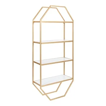 Kate and Laurel Adela Modern Octagon Wall Shelf for Elegant Storage and Display
