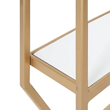 Kate and Laurel Adela Octagon Shelf White and Gold Glam