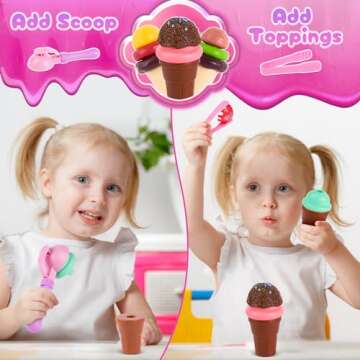 Gifts2U 48 Pcs Ice Cream Counter for Kids Play Set