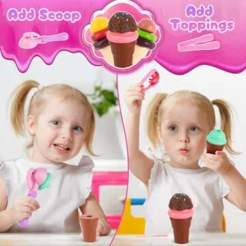 Gifts2U 48 Pcs Ice Cream Counter for Kids Play Set
