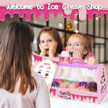 Gifts2U 48 Pcs Ice Cream Counter for Kids Play Set