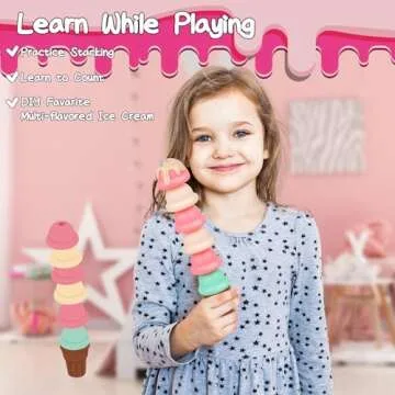 Gifts2U 48 Pcs Ice Cream Counter for Kids Play Set