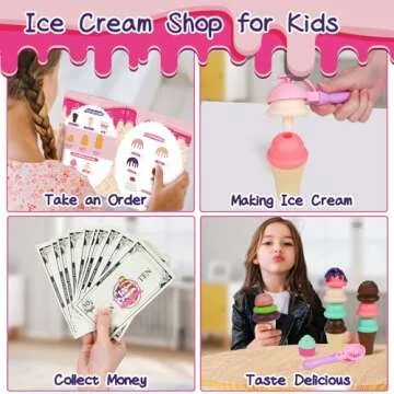 Gifts2U 48 Pcs Ice Cream Counter for Kids Play Set