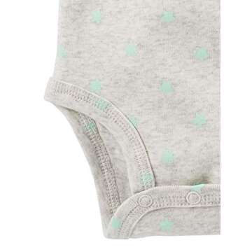 Simple Joys by Carter's Baby Infant 6-Piece Bodysuits (Short and Long Sleeve) and Pants Set, Grey/Mint Green/Elephant/Lamb, 6-9 Months