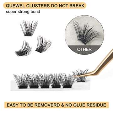 QUEWEL Lash Clusters - 72 Pcs DIY Eyelash Extensions