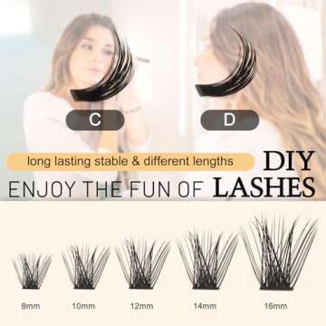QUEWEL Lash Clusters - 72 Pcs DIY Eyelash Extensions