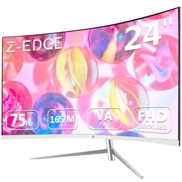 Z-Edge 24-inch Curved Gaming Monitor - FHD 1080P, 75Hz Refresh Rate, Eye-Care Technology