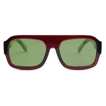 SOJOS Trendy Square Aviator Sunglasses for Womens Mens Polarized Plastic Frame Flat Top Designer Inspired Shades UV400 Sun Glasses SJ2281