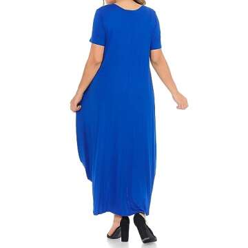 Pastel by Vivienne Women's High-Low Maxi Top in Plus Size X-Large Royal Blue