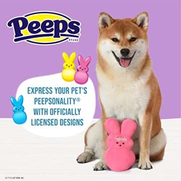 Peeps for Pets Plush Bunny Toy for Dogs, Pink Flower, Size Medium | Fun Way to Keep Your Pet Enterta...