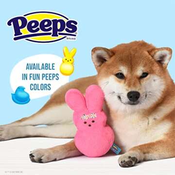 Peeps for Pets Plush Bunny Toy for Dogs, Pink Flower, Size Medium | Fun Way to Keep Your Pet Entertained for Hours | Soft, Cute, Cuddly, and Squeaky Dog Toy for Easter or Everyday Use