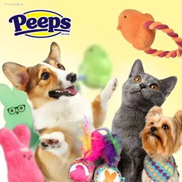 Peeps for Pets Plush Bunny Toy for Dogs, Pink Flower, Size Medium | Fun Way to Keep Your Pet Entertained for Hours | Soft, Cute, Cuddly, and Squeaky Dog Toy for Easter or Everyday Use