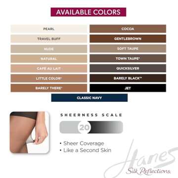 Hanes Silk Reflections Control Top Silky Pantyhose for Women