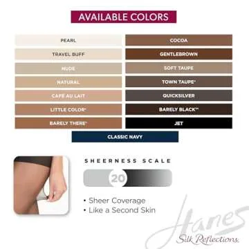 Hanes Silk Reflections Control Top Silky Pantyhose for Women