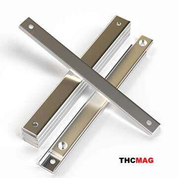 THCMagorilla Neodymium Rectangular Pot Magnets 88 lbs Pulling Force 120x13.5x5mm Pack of 5 with Coun...