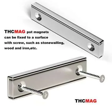 THCMagorilla Neodymium Rectangular Pot Magnets 88 lbs Pulling Force 120x13.5x5mm Pack of 5 with Countersunk Hole,Mounting Screws,Strong,Industrial Strength Rare Earth Magnets for Home, Workplace