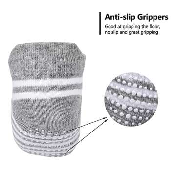 Infinicare Non-Slip Grip Baby Socks - Anti Skid Infant Baby Ankle Socks Low Cut for Infants Toddlers Kids Girls Boys