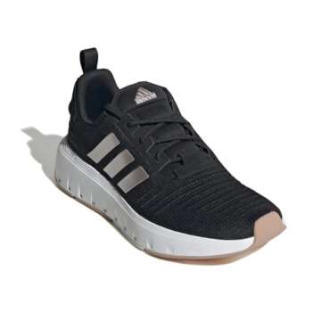 adidas Women's Swift Run23 Shoes Sneaker, Core Black/Champagne Metallic/White, 8