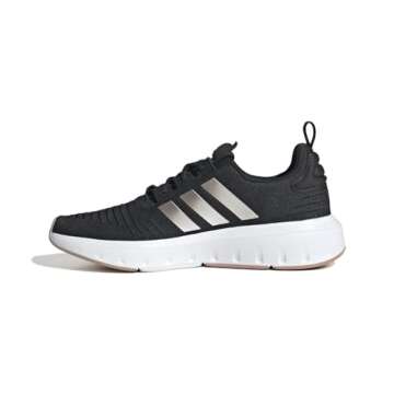 adidas Women's Swift Run23 Shoes Sneaker, Core Black/Champagne Metallic/White, 8