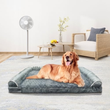 ROOMTEC Orthopedic Dog Bed for Large Dogs - Memory Foam & Waterproof Couch Bed