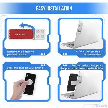 Laptop Phone Mount - Laptop Phone Holder - Magnetic Laptop Holder - Laptop Cell Phone Holder - iPhone Holder for Laptop - Phone Holder Laptop - iPhone Monitor Mount - Magnetic Phone Holder for Laptop