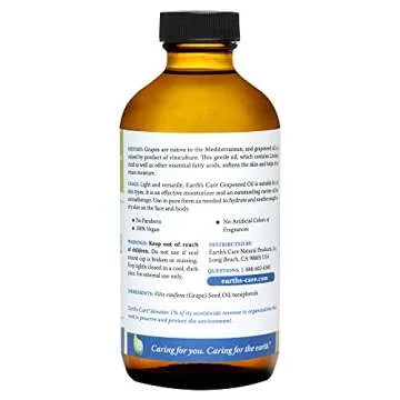 Earth’s Care Grapeseed Oil - Natural Expeller Pressed Grapeseed Oil for Skin and Hair - Lightweigh...