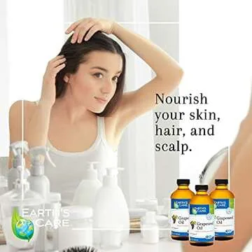 Earth’s Care Grapeseed Oil - Natural Expeller Pressed Grapeseed Oil for Skin and Hair - Lightweight Body Oil for Dry Skin 8 FL. OZ.