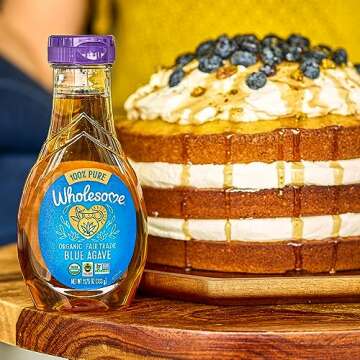 Wholesome Sweeteners 44-Ounce Organic Blue Agave Nectar, Fair Trade, 100% Pure, Non GMO, Gluten Free...