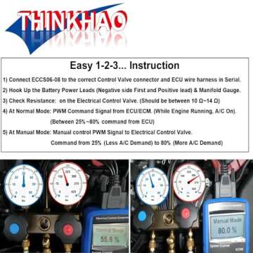 THINKHAO Control Valve Tester - Variable Displacement Compressor System & Electronic Control Valve Diagnoser - Auto AC Technician's Must-Have AC Tester Tool