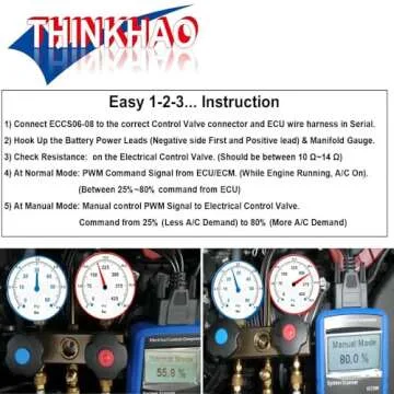 THINKHAO Control Valve Tester - Variable Displacement Compressor System & Electronic Control Valve Diagnoser - Auto AC Technician's Must-Have AC Tester Tool