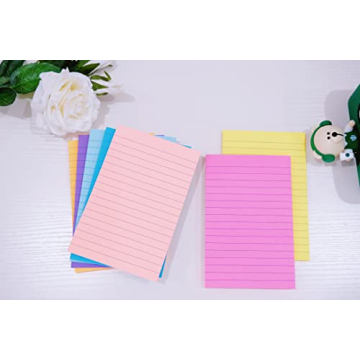 8 Colorful Lined Sticky Notes for Home or Office