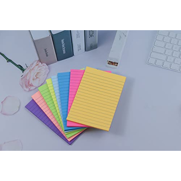 8 Colorful Lined Sticky Notes for Home or Office