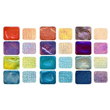 CSY art gallery Metallic Watercolor Paints Set Handmade Glitter Shimmering Double Color Water Color Solid Paint Include 12 Colors In Portable Tin Box for Artists, Professionals (Fruit Midsummer)