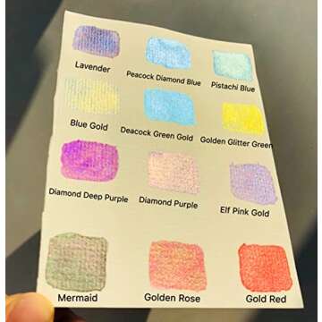 CSY art gallery Metallic Watercolor Paints Set Handmade Glitter Shimmering Double Color Water Color Solid Paint Include 12 Colors In Portable Tin Box for Artists, Professionals (Fruit Midsummer)