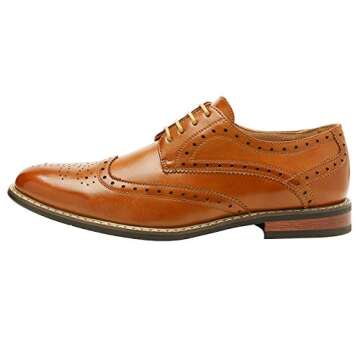 Bruno HOMME MODA ITALY PRINCE Men's Classic Modern Oxford Wingtip Lace Dress Shoes,PRINCE-3-BROWN,9 ...