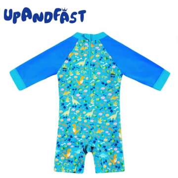 upandfast Baby Boy Swimsuit with Snap Bottom UPF 50+ Sun Protection Toddler One Piece Swimwear (Blue...