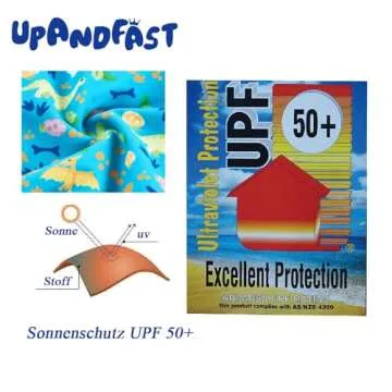 upandfast Baby Boy Swimsuit with Snap Bottom UPF 50+ Sun Protection Toddler One Piece Swimwear (Blue Dinosaur, 3 Months)